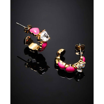 CHIARA FERRAGNI Cuoricino Neon 18ct Gold Plated Earrings with Heart
