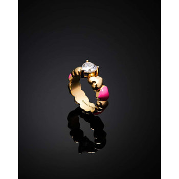CHIARA FERRAGNI Cuoricino Neon 18ct Gold Plated Ring with Heart (No 14)
