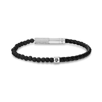 POLICE Twine Stainless Steel and Leather Bracelet