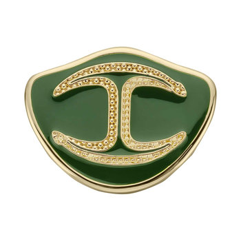 JUST CAVALLI Logo Stainless Steel Brooch with Enamel