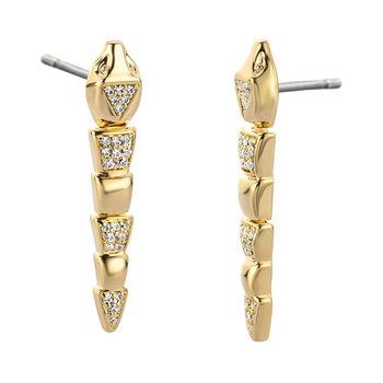 JUST CAVALLI Logo Stainless Steel Earrings with Crystals