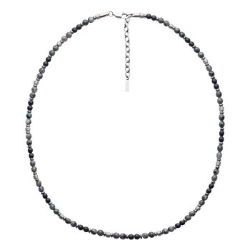 U.S.POLO Oliver Stainless Steel Necklace with Onyx and Spectrolite