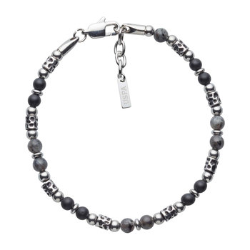 U.S.POLO Oliver Stainless Steel Bracelet with Onyx and Spectrolite