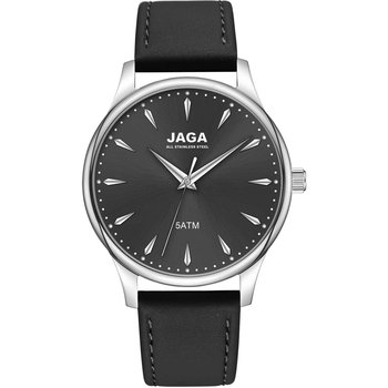 JAGA Black Leather Strap