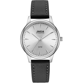 JAGA Black Leather Strap