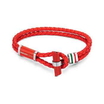 DUCATI CORSE Collezione T Stainless Steel and Leather Bracelet (Small)