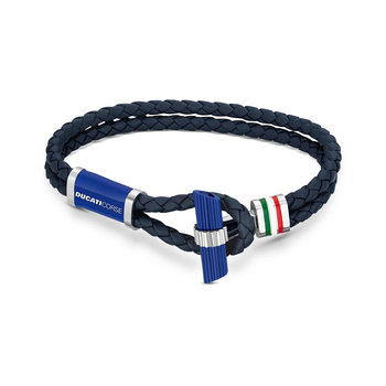 DUCATI CORSE Collezione T Stainless Steel and Leather Bracelet (Small)