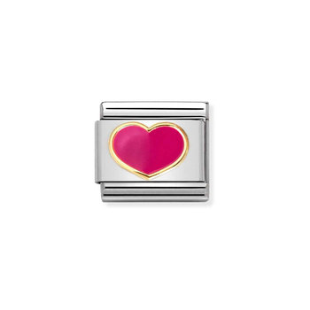 NOMINATION Link HEART made of Stainless Steel and 18ct Gold with Enamel