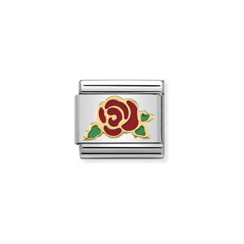 Σύνδεσμος (Link) NOMINATION τριαντάφυλλο των Βερσαλλιών από ανοξείδωτο ατσάλι και χρυσό 18Κ με σμάλτο