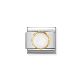 NOMINATION Link made of Stainless Steel and 18ct Gold with Opal