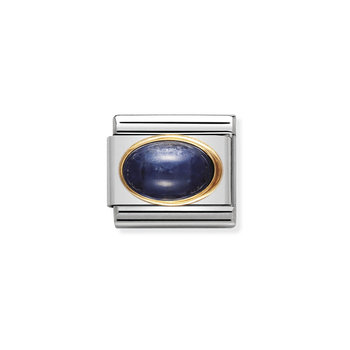 NOMINATION Link made of Stainless Steel and 18ct Gold with Sapphire