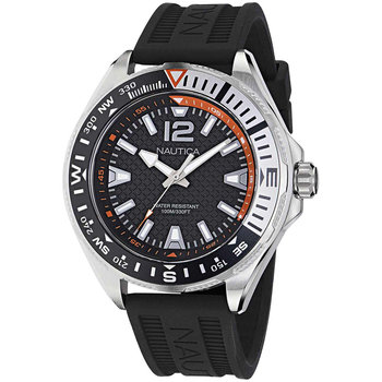 NAUTICA Clearwater Beach Black Silicone Strap