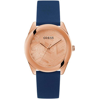 GUESS Cubed Blue Rubber Strap