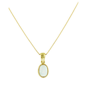 14ct Gold Necklace with Synthetic Opal by SAVVIDIS