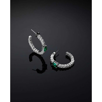 Σκουλαρίκια κρίκοι CHIARA FERRAGNI Emerald από επιροδιωμένο κράμα μετάλλων με ζιργκόν