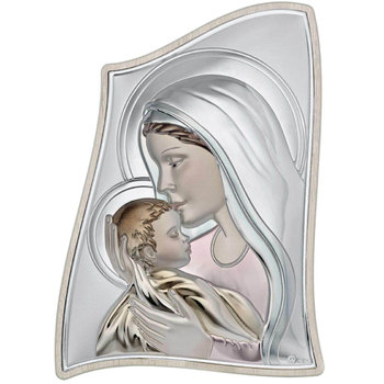 PRINCE SILVERO Catholic Sterling Silver Icon of Virgin Mary with Christ