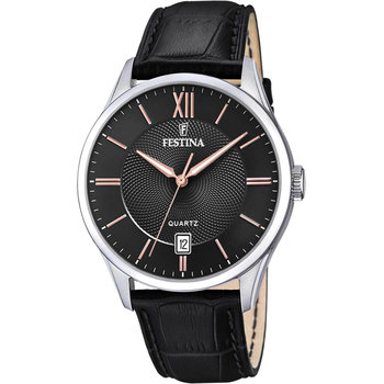 FESTINA Black Leather Strap