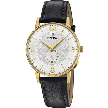 FESTINA Black Leather Strap