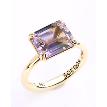 Δαχτυλίδι SOLEDOR από χρυσό 14Κ με αμετρίνη (Νο 54)