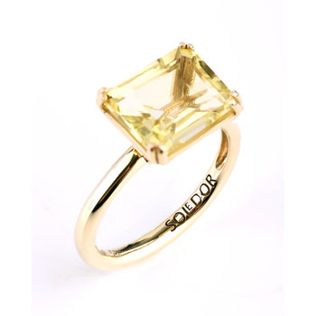 SOLEDOR 14ct Gold Ring with Lemon Quartz (Νο 50)