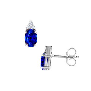 SOLEDOR Star 14ct White Gold Earrings with Zircons