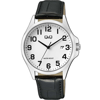 Q&Q Watch Black Leather Strap