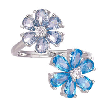 Δαχτυλίδι DOUKISSA NOMIKOU La Vie Est Belle Twin Ring Blue and Aqua (One Size)