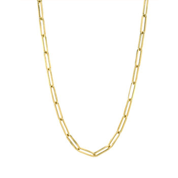 14ct Gold PaperClip Chain Necklace by SAVVIDIS