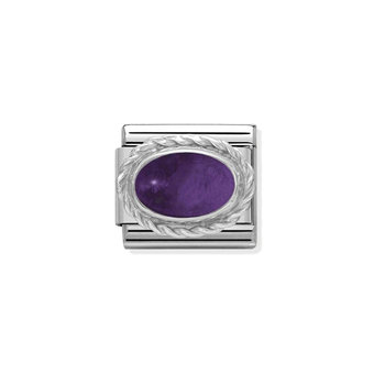 NOMINATION Link made of Stainless Steel and Silver 925 with Amethyst