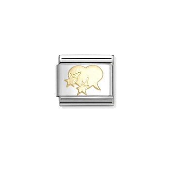 NOMINATION Link Heart Speech Bubble made of Stainless Steel with 18ct Gold