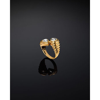 CHIARA FERRAGNI Bold Gold-plated Ring with Zircons (Νo 10)