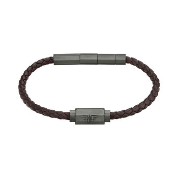 POLICE Bolt Stainless Steel and Leather Bracelet
