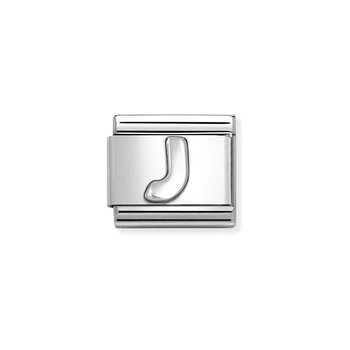 Σύνδεσμος (Link) NOMINATION 'J' από ανοξείδωτο ατσάλι και ασήμι 925