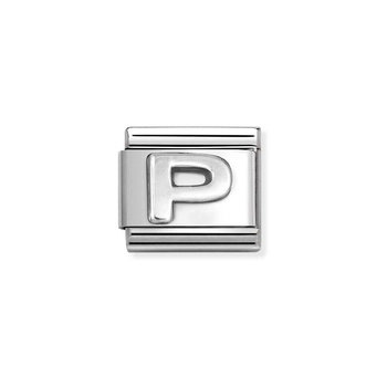 NOMINATION Link 'P' made of Stainless Steel and Sterling Silver