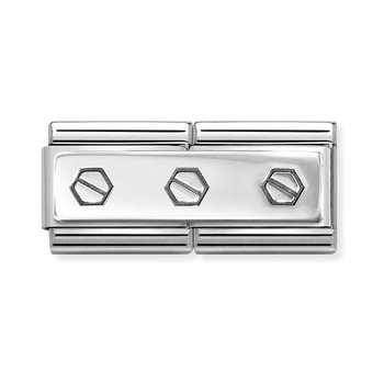 NOMINATION Link 'Sign' made of Stainless Steel and Sterling Silver