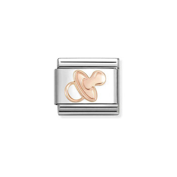 NOMINATION Link 'Pacifier' made of Stainless Steel and 9ct Rose Gold