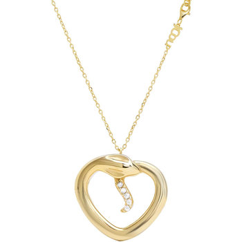 JCOU Snakeheart 14ct Gold-Plated Sterling Necklace Silver with Zircons