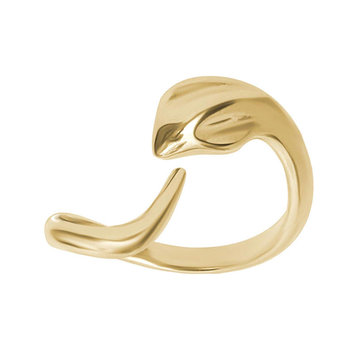 JCOU Snakecurl 14ct Gold-Plated Sterling Silver Ring (One Size)