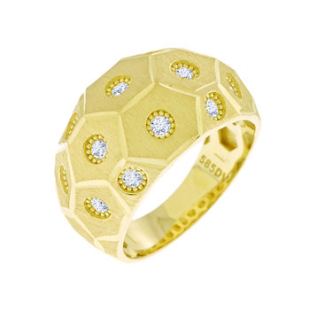 14ct Gold Ring with Zircons by SAVVIDIS (No 54)