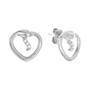 JCOU Snakeheart Rhodium-Plated Sterling Silver Earrings with Zircons