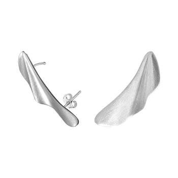 JCOU Draped Rhodium-Plated Sterling Silver Earrings