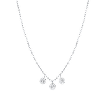 18ct White Gold Floating Diamond Necklace with Diamonds by SAVVIDIS