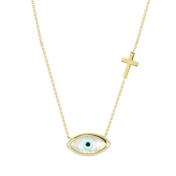 9ct Gold Necklace with Evil