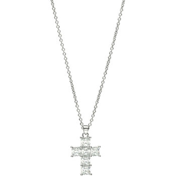 CHIARA FERRAGNI Classic Rhodium Plated Necklace with Zircons