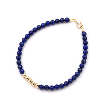 14ct Gold Bracelet with Lapis Lazuli 4.0 mm by SAVVIDIS