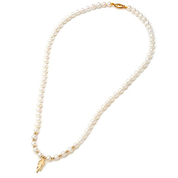 14ct Gold Necklace with Fresh Water Pearls 5.0 - 5.5 mm by SAVVIDIS
