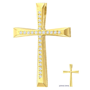 Double face 14ct Gold Cross
