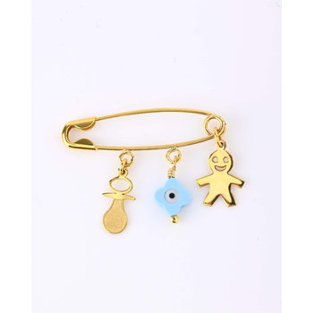 9ct Gold Pin with Evil Eye,
