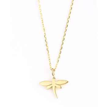 Necklace Dragonfly in 14K