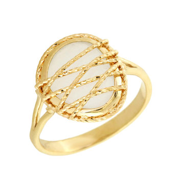 14ct Gold Ring with White